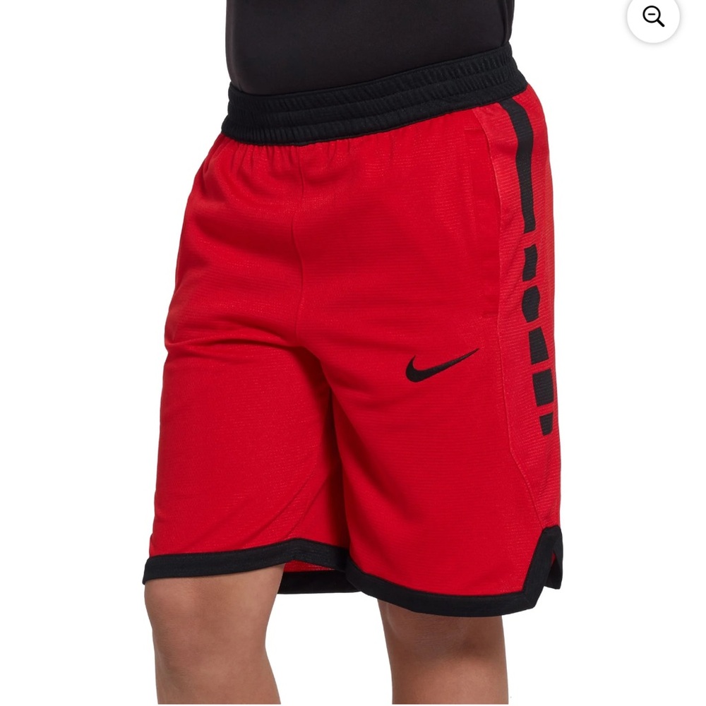 Nike Men's Dri-Fit Elite Stripe Basketball Red and Black Athletic Shorts Size XL